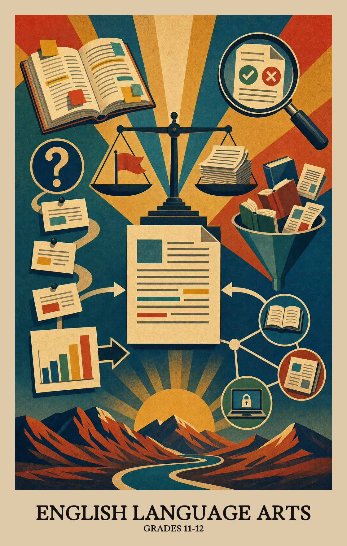 Illustration of what students learn in Grades 11-12 English Language Arts