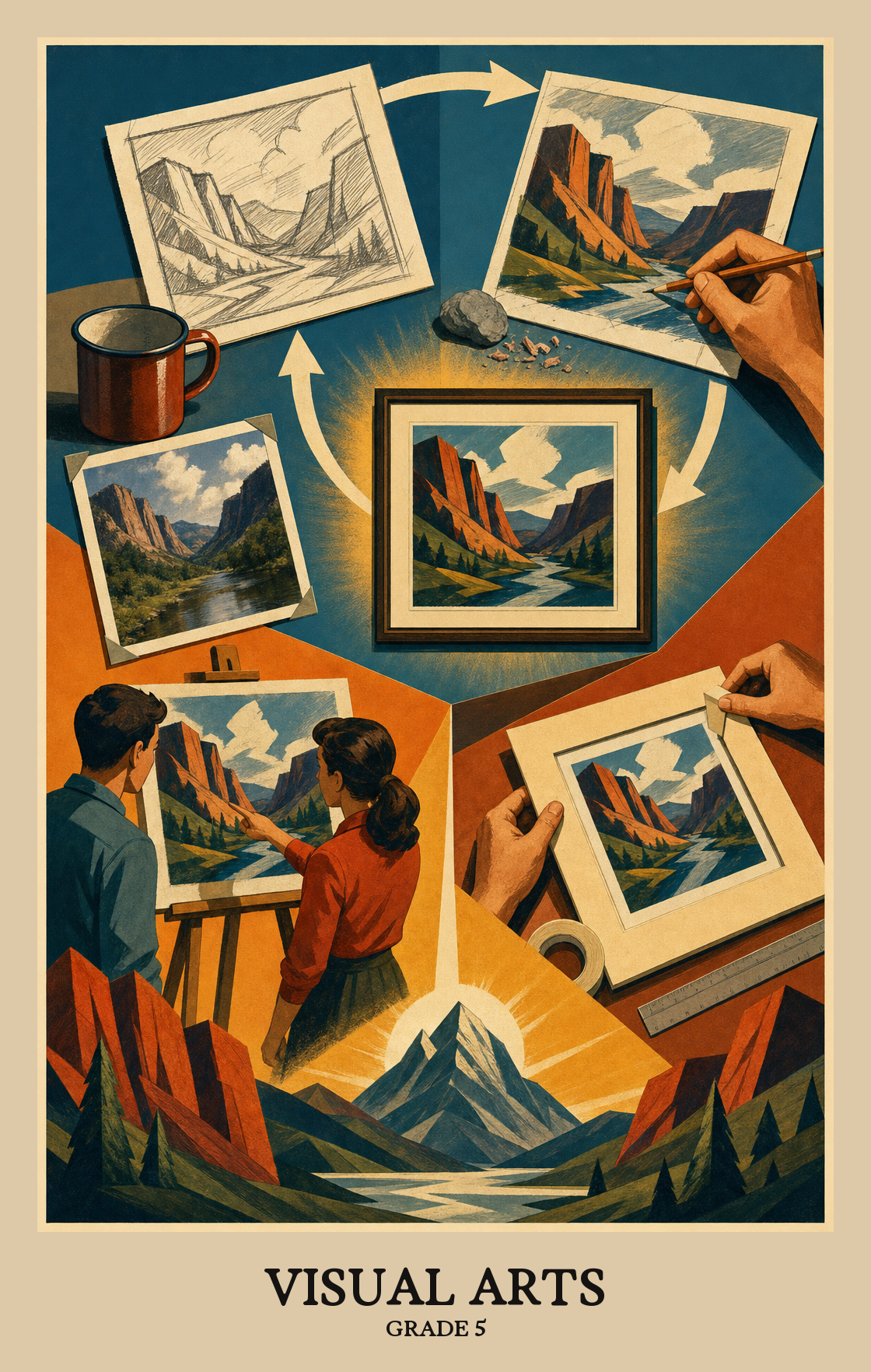 Illustration of what students learn in Grade 5 Arts: Visual Arts