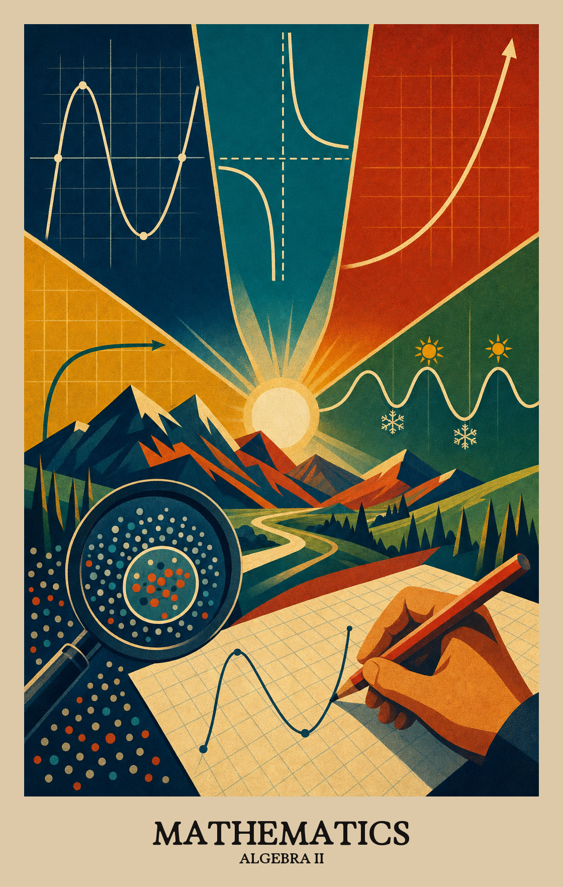 Illustration of what students learn in Algebra II Mathematics