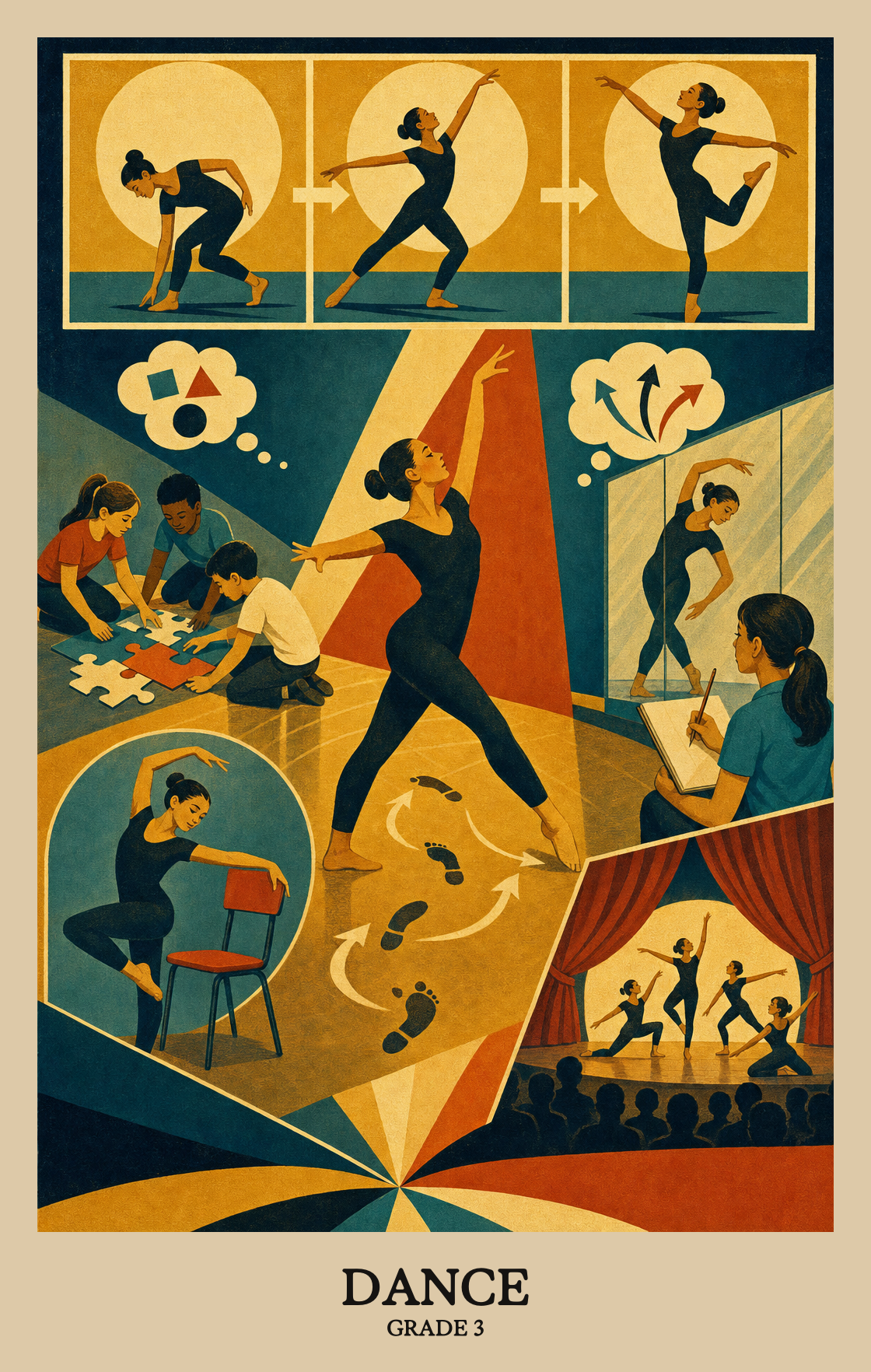 Illustration of what students learn in Grade 3 Arts: Dance