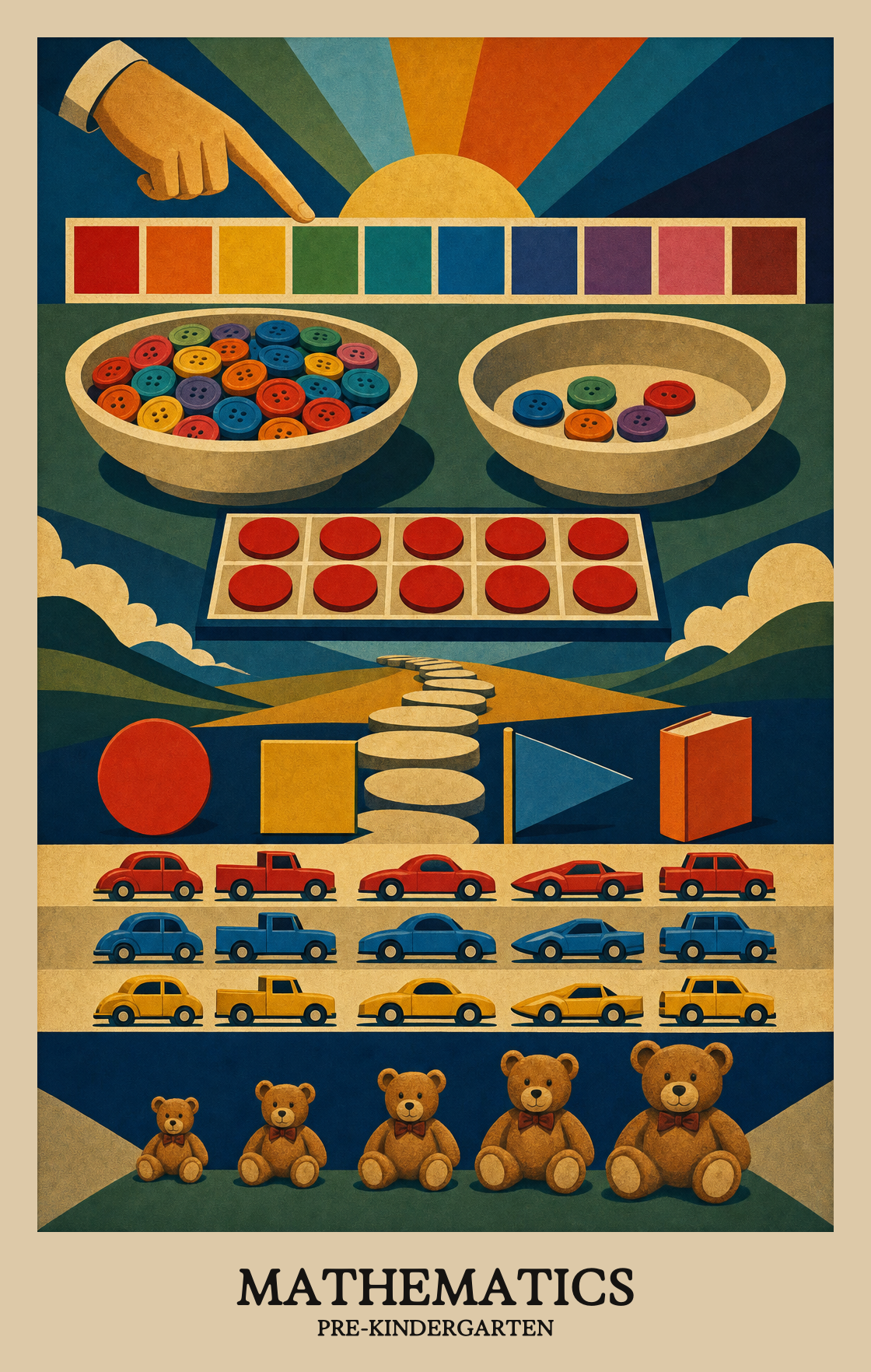 Illustration of what students learn in Pre-Kindergarten Mathematics